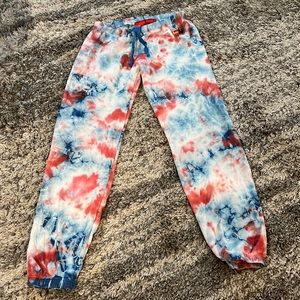 Gently worn Aviator Nation red, white and blue sweatpants. Size large.
